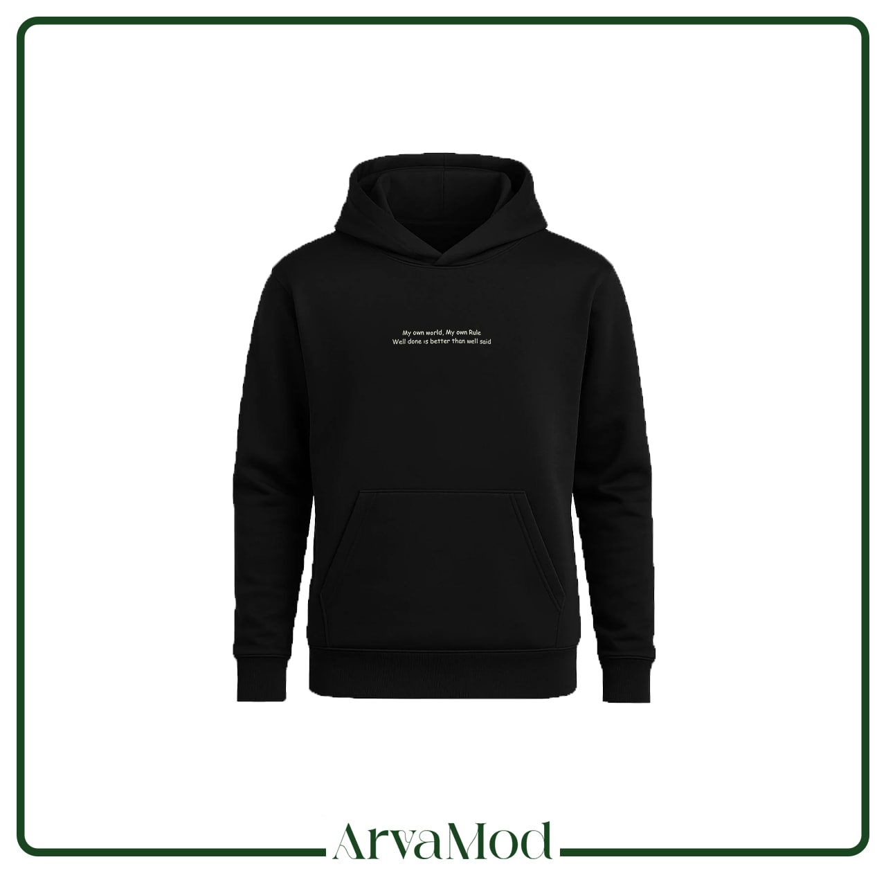 هودی مشکی سه نخ طرح My Own World